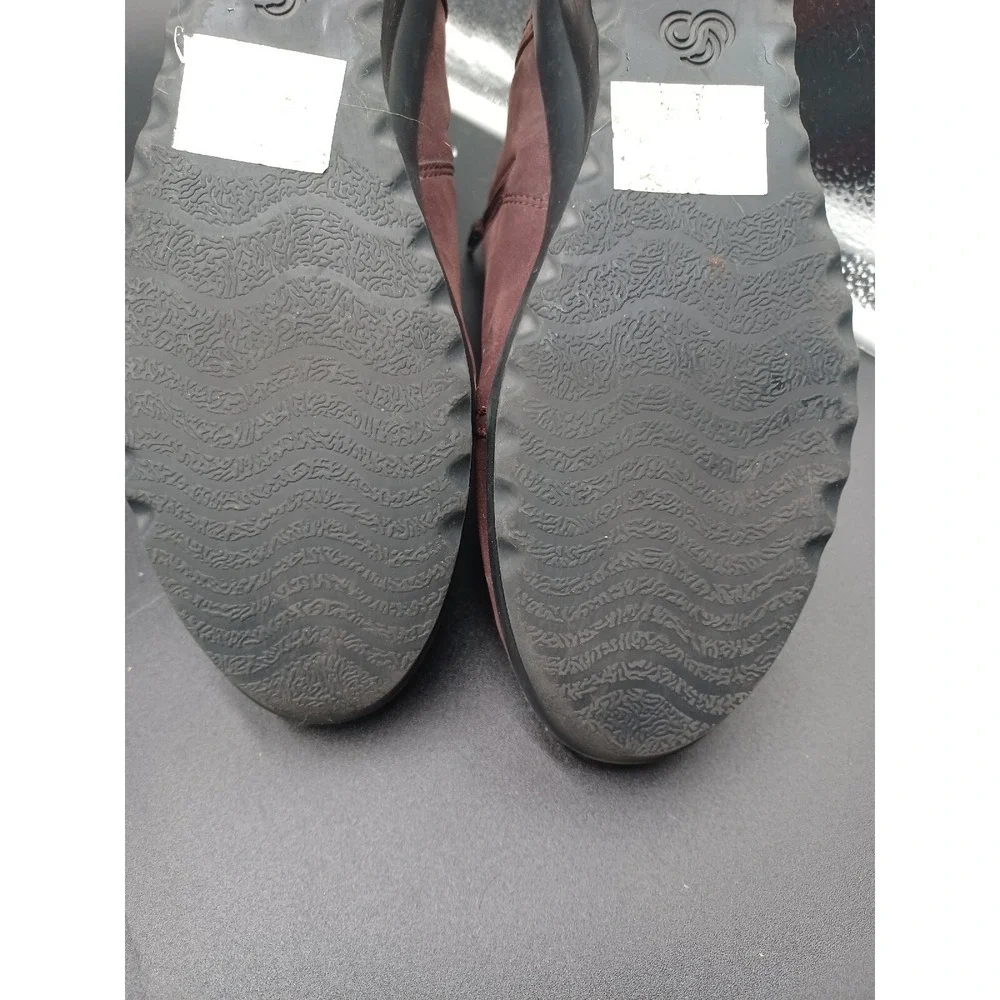 Clarks Cloudsteppers‎ Sillian Tino Burgundy Plum Ankle Boots Womens 8.5 M